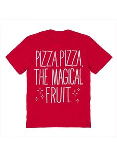 COMFY & COOL: Haywood & Main offers graphic shirts made of materials that are comfortable, and easy to care for. Whether you're looking for a funny, inspirational, or pop-culture-inspired graphic shirt, we've got you covered.Haywood & Main Pizza Pizza The Magical Fruit  Unisex Graphic Cotton Short-Sleeve T-Shirt Red Casual  Short Sleeve Cotton Colorblock,Letter,Slogan  Medium Stretch  Men Clothing, size features are:Bust: ,Length: ,Sleeve Length: Magical Fruit, Pizza Pizza, Graphic Shirt, Men Clothing, Graphic Shirts, Sleeve Cotton, Cotton Shorts, Pop Culture, Casual Shorts