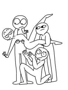 an image of a cartoon character being hugged by two people