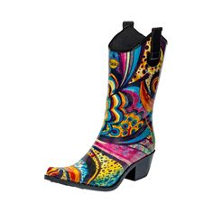 As the hottest trends on the catwalks bloom and blossom in varying floral prints, flower power still reigns. Our take is a strikingly bold and pretty floral wellington boot that stands out from the crowd. With the pinks, blues and yellows to pick out, you can team them with almost anything. Perfect summery women’s boots for those wet weather days.  Super comfortable, with a soft gel reinforced 3cm heel (read some reviews!) Beautifully cut close to the leg for a flattering look Made from sustaina Festival Wellies, Flower Power Fashion, Floral Boots, Wellies Boots, Wellington Boot, Wellington Boots, Cowboy Style, Rain Boot, Cow Boy