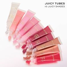 Juicy Tubes shiny lip gloss with ultra-high shine and 4-hours of lasting hydration. You asked, we listened. The original & iconic Juicy Tubes are back! WHAT IT DOES Press. Shine. Repeat. Every press of the tube tip applicator delivers ultra-glossy shine and the perfect amount of sticky texture you’ll want to apply on repeat. Juicy Tubes shiny lip gloss leaves lips feeling lusciously juicy and cushioned with 4-hours of lasting hydration. Discover our cult favorites in yummy flavors and 3 finishes. The glossier, the better! | Lancôme Juicy Tubes Lip Gloss | Shade: 09 Hallucination (Sparkle) | Wedding Makeup Makeup Products Lip Gloss, Lancome Juicy Tubes Aesthetic, Lancome Lip Gloss, Pink Lip Gloss For Dark Skin, Barbie Lip Gloss, Vs Lip Gloss, Lancome Juicy Tubes, Tube Lip Gloss, Pink Lipgloss