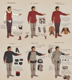 an image of different types of clothes for men