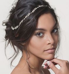 Vintage Boho Crystal Hair Crown Wreath, Bridal Headpiece – AMYO Bridal Headbands Boho, Bridal Headpiece Vintage, Gold Leaf Headband, Bohemian Headpiece, Bridal Headbands, Wedding Hairstyles And Makeup, Halo Headpiece, Crystal Bridal Headpiece, Headband Pearl