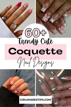 Bow Manicure, Ballerina Gel Nails, Coquette Nail Designs, Princess Nail Designs, Aesthetic Nail Art, Coquette Nail, Nails Girly, Bow Nail Designs, Princess Vibe