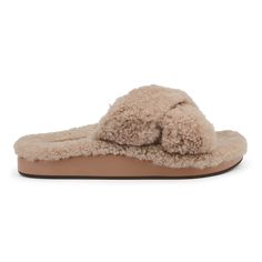 Hila Heu Women’s Slide Slipper Sandals - Tan | OluKai Womens Slides Sandals, Shearling Slippers, Open Toe Slippers, Leather Passport Holder, Comfortable Slippers, Fuzzy Slippers, Slippers Cozy, Womens Slides, Comfortable Sneakers