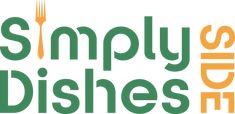 the logo for simply dishes, which is featured in green and orange letters with forks