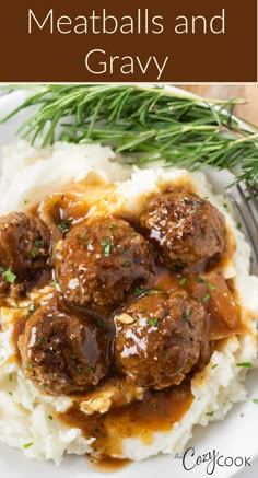 meatballs in brown gravy with onions over mashed potatoes Meatball Dishes, Dinner Recipes With Ground Beef, Meatballs And Gravy, Tender Meatballs, Recipes With Ground Beef, Meatball Recipes Easy, Tandoori Masala, Beef Meatballs, Brown Gravy