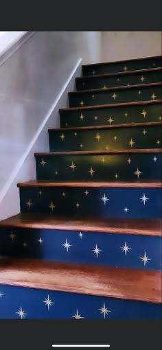 some stairs with stars painted on them