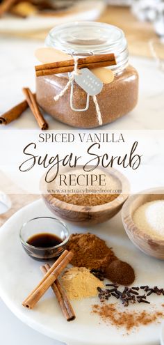 Vanilla Homemade, Wax Recipe, Sugar Scrub Homemade Recipe, Sanctuary Home Decor, Homemade Sugar Scrub, Sanctuary Home, Lip Scrub Recipe