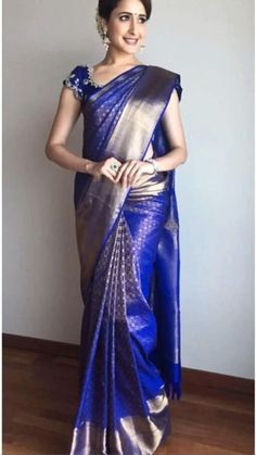 Trending This Summer  • whatsapp us -8424907175  • cash on delivery  • free shipping  • order now Pragya Jaiswal, South Indian Wedding Saree, Blue Silk Saree, Kanjivaram Sarees Silk, Sarees For Girls, Bridal Sarees South Indian, Indian Sari Dress, Indian Bridal Sarees, Pattu Saree Blouse Designs