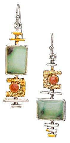 PRICES MAY VARY. 🎨 Boho Artsy Vibe: Embrace your unique style with these stunning earrings, featuring an asymmetrical design that exudes a bohemian artsy vibe. 🌟 Eye-Catching Colors: Stand out from the crowd with the vibrant combination of green and orange hues, adding a pop of color to your outfit and drawing attention to your impeccable fashion sense. ✨ Lightweight & Comfortable: Experience all-day comfort without sacrificing style! These earrings weigh a mere 3.06 grams, ensuring a feather- Green Bohemian Earrings With Unique Variations, Bohemian Brass Gemstone Earrings, Bohemian Multicolor Glass Earrings, Artsy Vibe, Green Patina Bohemian Earrings, Bohemian Green Enamel Earrings, Amazon Jewelry, Artsy Jewelry, Independent Study