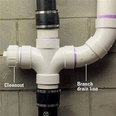 an image of a white pipe attached to the wall with instructions on how to install it