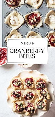 vegan cranberry bites in muffin tins