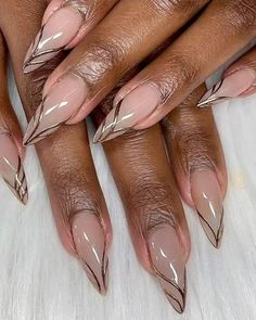 Tips Of Nails Painted, Fall Nail Designs Short Almond Shape, Burgundy And Red Nails, Pretty Fall Nail Designs, 2024 Nail Trends Fall, Fall Almond Nails Ideas Short, Soft Fall Nails, Nails Acrylic Nude Color, Almond Nail Color Ideas