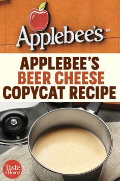 an applebee's beer cheese copycat recipe is on the cover of this cookbook