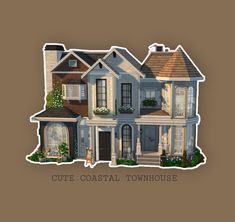 a cut out of a house with the words cute coastal townhouse on it's side