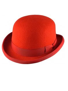 "Get the vintage look with this HARD TOP red bowler hat which is 100% premium wool.   Handmade with a satin lining and ribbon band.  Comfortable to wear and easy to clean. Vintage will never die. All  items are dispatched tracked and signed. See below detailed breakdown of sizes: (Small - 56-57cm) = (inches 21 3/4  - 21 7/8\") = (hat size 7) (Medium - 57-58 cm) = (inches 22\" - 22 1/4\") = ( hat size 7 1/8 - 7 1/4) (Large - 58-59 cm) = (inches 23 - 23 1/2\") = (hat size 7 3/8 - 7 1/2) (X Large - 59-60cm) = (inches 24 - 24 3/8\") = (hat size 7 1/2 - 7 1/4) Please note: Sizing information is provided by the manufacturer and does not guarantee a perfect fit. Please use this chart as a guide only." Classic Wool Hats For Derby, Classic Wool Cloche Fedora, Red Formal Hat For Winter, Formal Winter Red Felt Hat, Red Formal Winter Hat, Winter Formal Red Hat, Classic Red Fedora Hat, Red Fitted Felt Hat For Formal Occasions, Formal Red Fitted Felt Hat