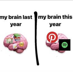 an image of two brain images with the words'my brain last my brain this year '