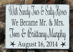 a white sign with black writing on it that says, we came mr and mrs tom & pattany murphy