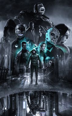 the poster for friday's horror movie is shown in black and white with green accents