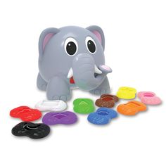 an elephant toy with lots of different colors