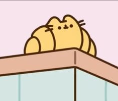 a cartoon cat sitting on top of a window sill