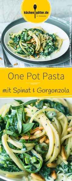 one pot pasta with spinach and gorgonzola