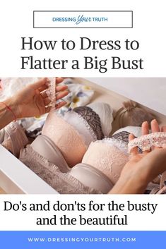 Struggling to find clothes that flatter your shape? 💡 Discover easy style solutions for dressing a larger bust with our simple do's and don'ts! From choosing the right neckline to avoiding common pitfalls, we’ve got your back. ❤✨ Read more for confidence-boosting tips! ✨ Fashion For Big Chested Women, Tops For Heavy Busted Women, Flattering Outfits For Big Bust, Outfits For Big Busted Women, Outfits For Large Busted Women, Larger Bust Outfits, Dresses For Big Bust, Bra Shirt, Big Bust Fashion