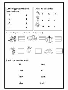 worksheet for beginning and ending the letter k with pictures on it, including an animal