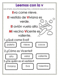 a spanish worksheet with words and pictures for children to learn in the classroom