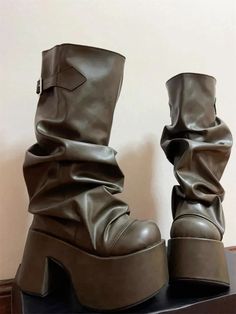 Dark Street, Wedges Heels, Boots Woman, Punk Boots, Funky Shoes, High Wedges, Aesthetic Shoes, Swag Shoes