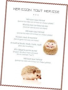 the hedgehogs are shown in this card