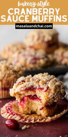 Turn Thanksgiving leftovers into a holiday breakfast treat with these Cranberry Sauce Coffee Cake Muffins! These bakery-style muffins are layered with cranberry sauce and topped with a buttery crumb, making them an easy, delicious way to enjoy dessert for breakfast. Muffins With Toppings, Muffins With Cranberry Sauce, Muffins Using Leftover Cranberry Sauce, Cranberry Sauce Oatmeal Muffins, Cranberry Muffins With Cranberry Sauce, Canned Cranberry Sauce Muffins, What Can I Make With Left Over Cranberry Sauce