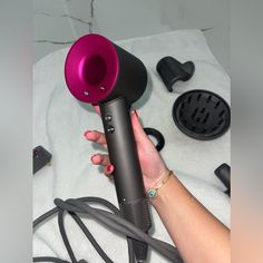 The Dyson Supersonic Hair Dryer. Fast Drying. No Extreme Heat. Engineered For Different Hair Types. With 5 Styling Attachments, Including The Flyaway Attachment. Supersonic Hair Dryer, Dyson Hair, Dyson Hair Dryer, Dyson Supersonic, Different Hair Types, Different Hair, Extreme Heat, Open Box, Hair Types