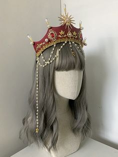 The price is for a crown only, others are not included. Big Crowns Queen, Medieval Crown Queens, Royalty Writing Prompts, Fancy Headpieces, Crown Concept Art, Jester Crown, Crown Design Ideas, Coronet Crown, Types Of Crowns