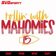 the logo for rollin with mahoms is shown in red, yellow and orange