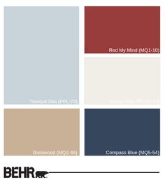 the color scheme for behr's red, white and blue paint palettes