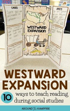 an open book with the title westward expansion on it