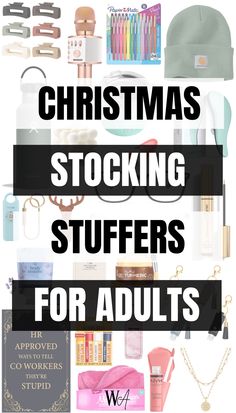 christmas stocking stuff for adults with the words, christmas stocking stuff for adults