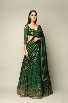 Indian Wedding Dress Traditional, Green Lehenga, Red Lehenga, Traditional Indian Outfits, Indian Wedding Wear, Indian Bridal Outfits, Dress Indian Style, Dress Indian