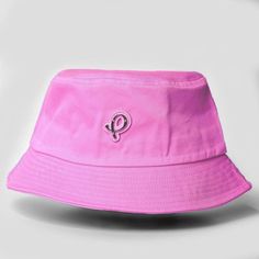 Pres Hat Pink Pres Bucket Hat P Logo, One Size Fits All, Metallic Silver, Bucket Hat, Black Pink, ? Logo, Hats, Silver, Pink