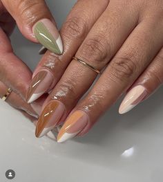 Fall Almond Nails, Almond Acrylic Nails Designs, Almond Nails Designs, Almond Acrylic Nails, Winter Nail, Minimalist Nails, Fire Nails, Dream Nails