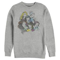 Add a little Disney magic to your day with this fun Disney Princess Group Bold Color Pop Men's Crew Neck Sweatshirt! Celebrate all of your favorites with Princess designs like Ariel, Belle, Pocahontas, Mulan, Jasmine, Tiana, Snow White, Merida, Rapunzel, Aurora, and Cinderella! Size: 2XL.  Color: Gray.  Gender: male.  Age Group: adult. Pokemon Sweatshirt, Disney Ducktales, Marvel Shirt, Man Thing Marvel, Donkey Kong, Disney Lilo, Mickey Mouse And Friends, Sweatshirts Online, Mickey And Friends