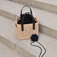 Wicker top handle basket with black leather handles and long adjustable strap, have inside cotton bag. It is carefully hand-made by local artisans. This fashionable, stylish and environmentally-friendly basket is perfect for everyday use or going out. Basket have fantastic proportions and handle that perfectly fit into your hand. Wicker basket can be ideal gift for your mum, sister or friend! Features: - a precisely handmade basket made in Lithuania - made from all-natural, eco-friendly and sust Chic Spring Beach Bag With Round Handle, Natural Top Handle Straw Bag For Day Out, Chic Straw Bag With Bamboo Handle For Everyday, Chic Straw Bag With Round Leather Handles, Chic Daily Use Straw Bag With Bamboo Handle, Chic Natural Straw Bag With Round Handle, Chic Crochet Bag With Top Handle For Summer, Chic Summer Crochet Bag With Top Handle, Chic Crochet Top Handle Bag For Summer