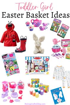 an easter basket with toys and other items for the child's easter basket ideas