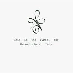 the symbol for an unconditional love is shown in black and white, on a white background