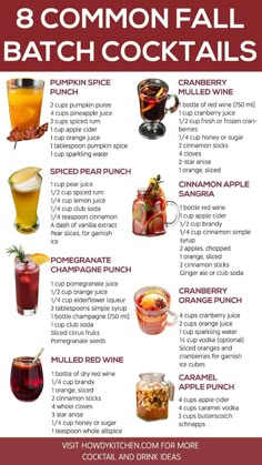 the 8 common fall batch cocktails