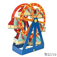 a wooden toy ferris wheel on a white background