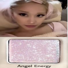 an angel energy eyeshade with pink glitter