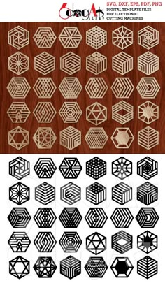 an assortment of geometric designs on wood with text that reads, 3d design patterns for furniture and