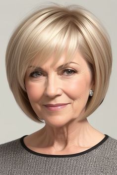 Discover elegant short bob haircuts for ladies over 60 that are both stylish and easy to maintain. These classic, low-maintenance styles add volume and sophistication to your look, perfect for any occasion. Graduated Bob With Bangs, Choppy Layered Hair, Short Inverted Bob Haircuts, 70 Hair, Pixie Haircut Fine Hair, Haircuts For Ladies, Stacked Bob Hairstyles, Haircuts For Medium Length Hair, Short Hair Images